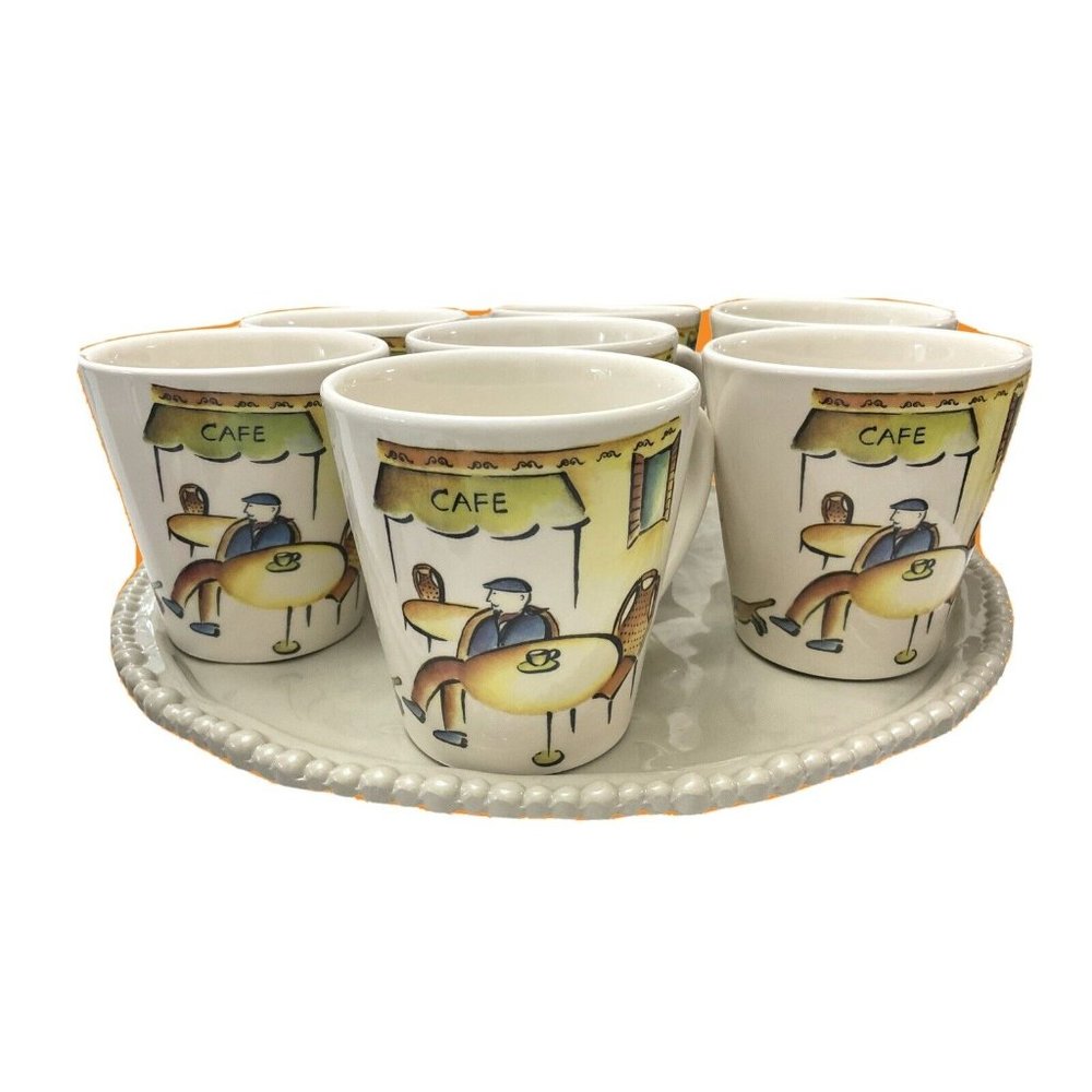 Vintage Cafe Mugs Roseanne Imports Made in Italy (set of 7)
